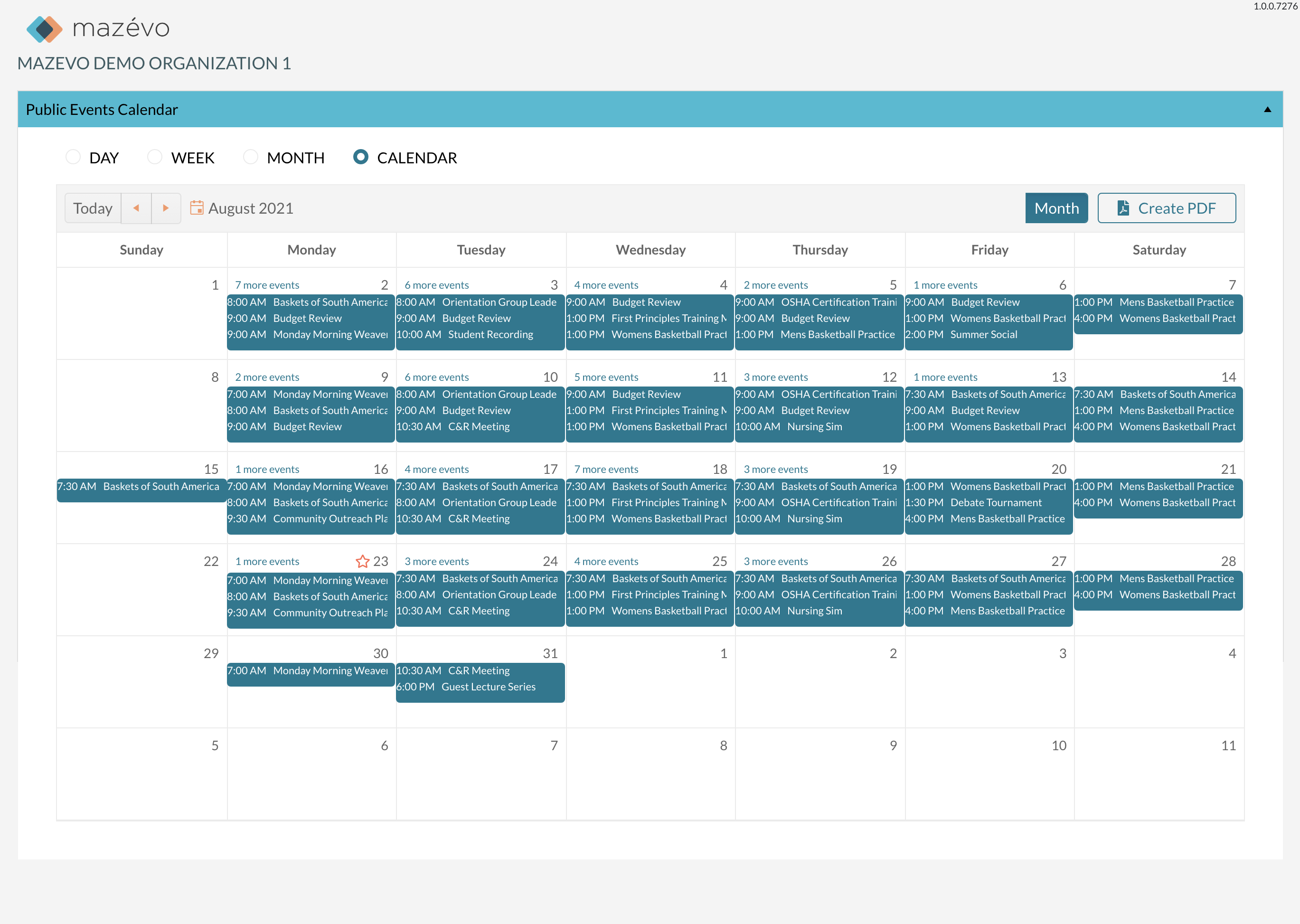 Event Calendar Software Maz vo